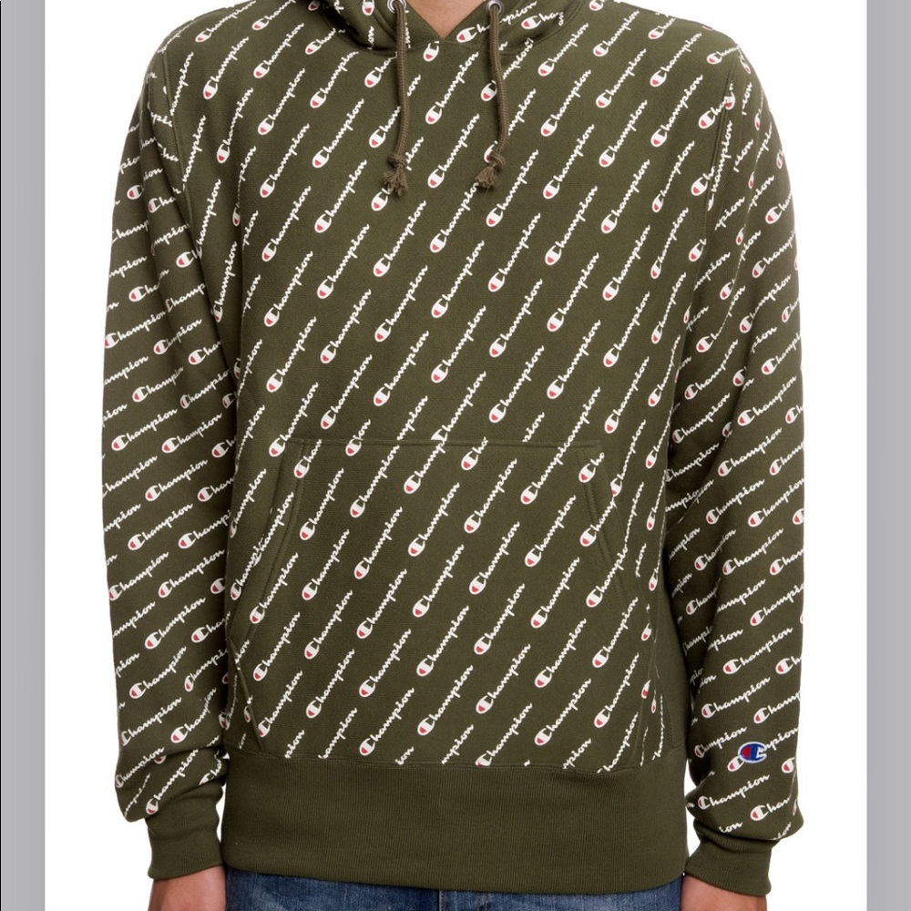 Champion hoodie green thick